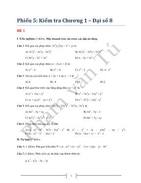 11 Đề kiểm tra Chương 1  Đại số 8